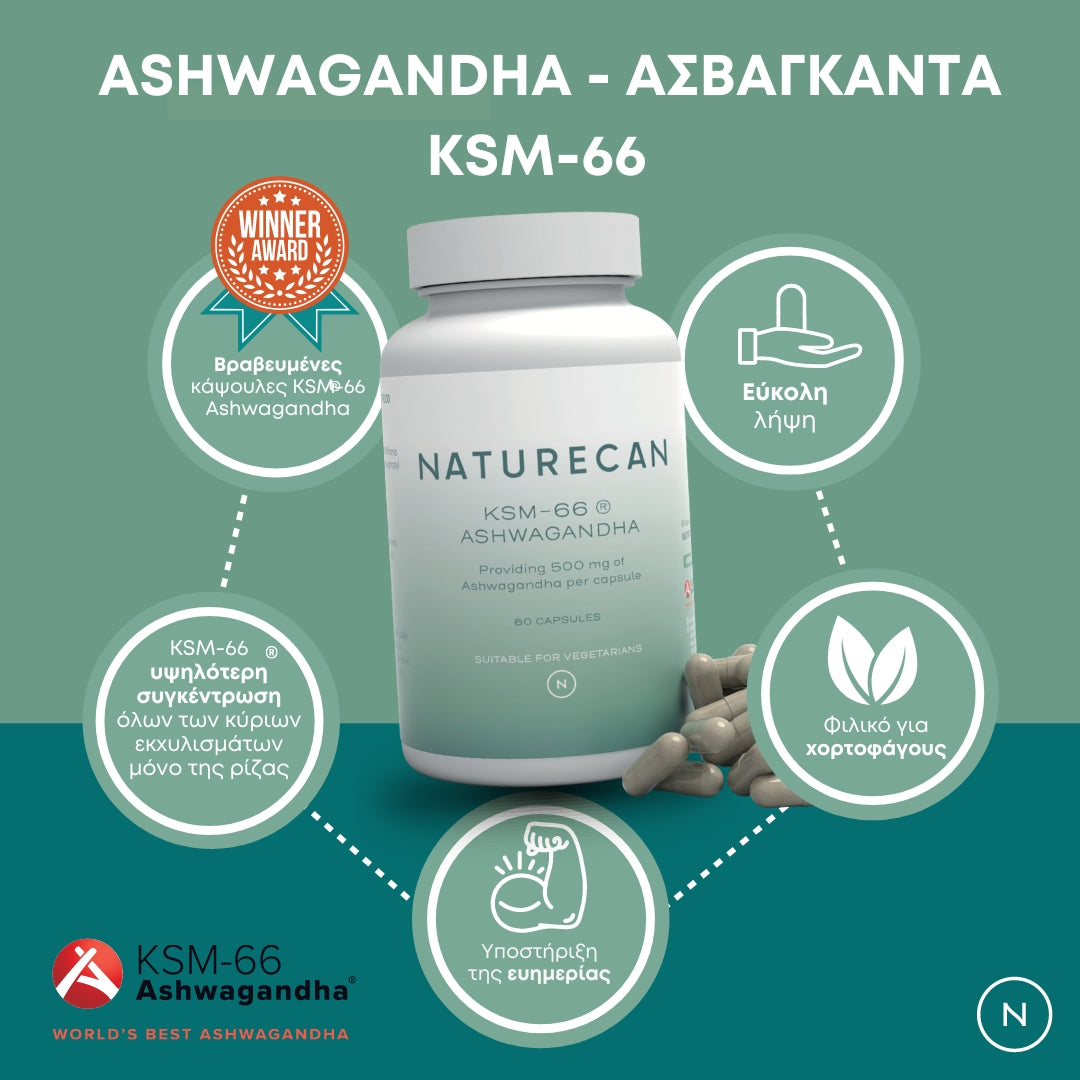 Ashwagandha KSM-66® - Ασβαγκάντα - Naturecan - Ελλάδα