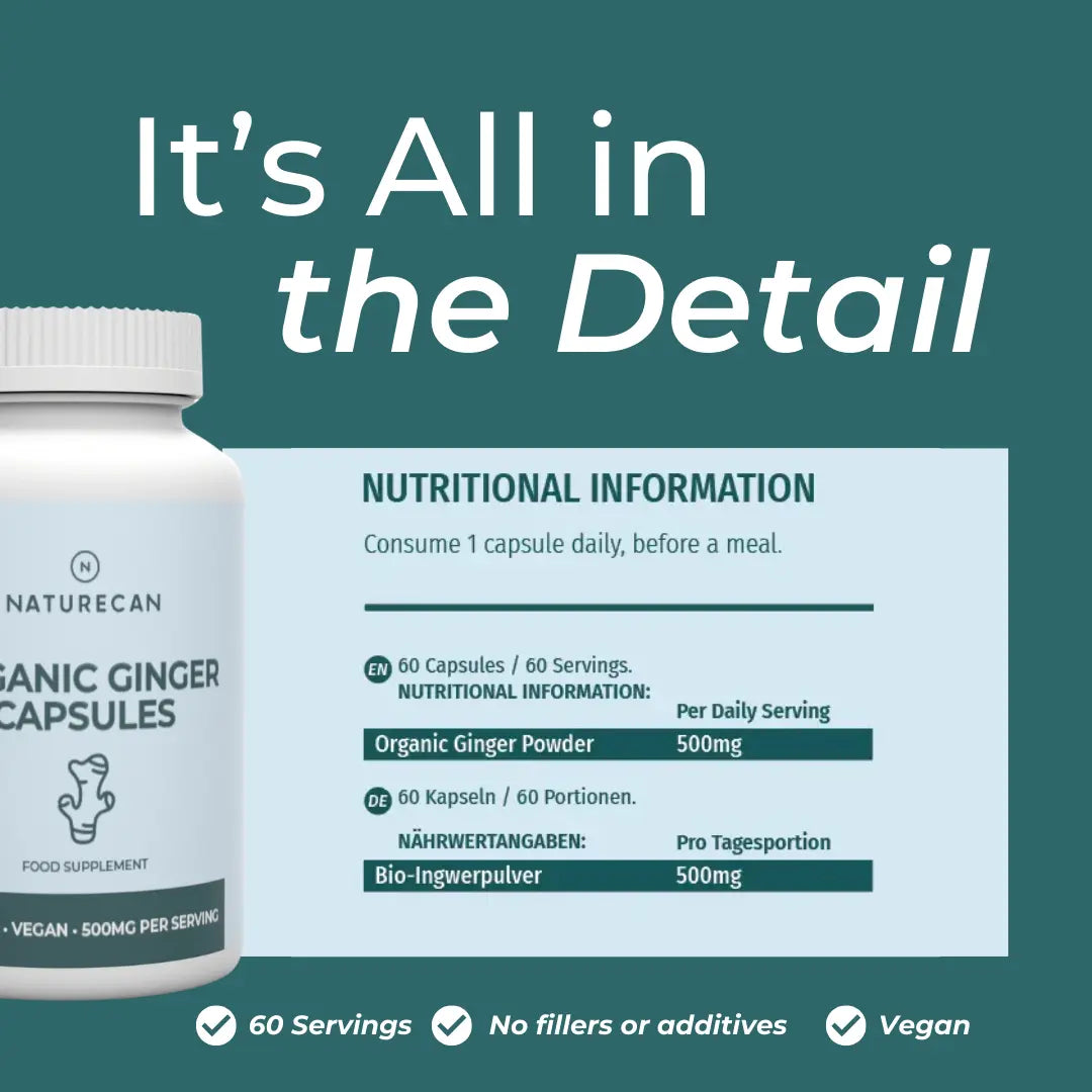 Βιολογικό Τζίντζερ (Ginger) σε Κάψουλες – Εκχύλισμα Πιπερόριζας