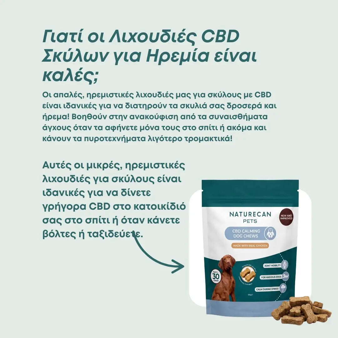 Λιχουδιές CBD Σκύλων για Ηρεμία (+Γάτες)