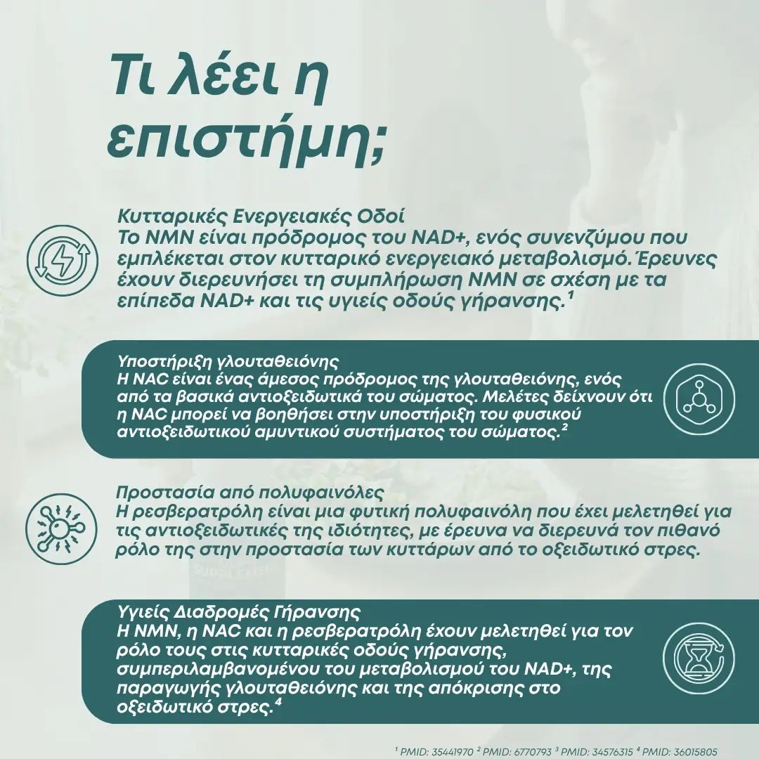 Πακέτο Αντιγήρανσης & Μακροζωίας: NMN, NAD+ & Ρεσβερατρόλη